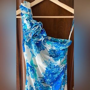 One shoulder silk dress